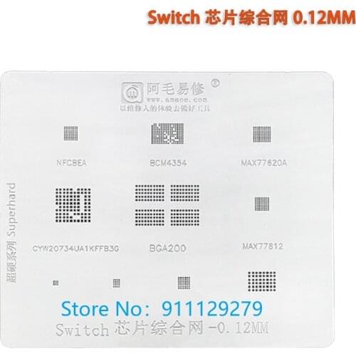 Stencil For Switch IC BGA200 NFCBEA BCM4354 MAX77620A MAX77812 CYW20734 Reball Template