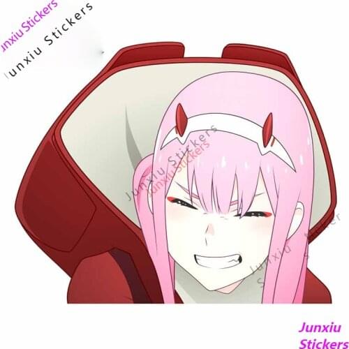 Cartoon Graffiti Anime Zero Two Darling In The Franxx Vinyl Car Sticker Decal Waterproof Suitable VAN RV Fine Decal PVC13x10cm
