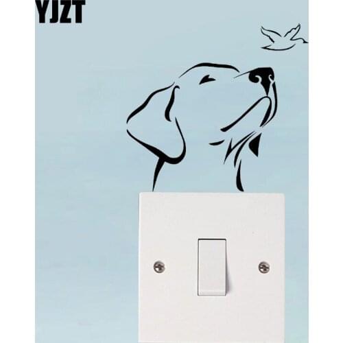 YJZT Dog Animal Wall Switch Sticker Funny Home Decor Vinyl Decal 17SS0028