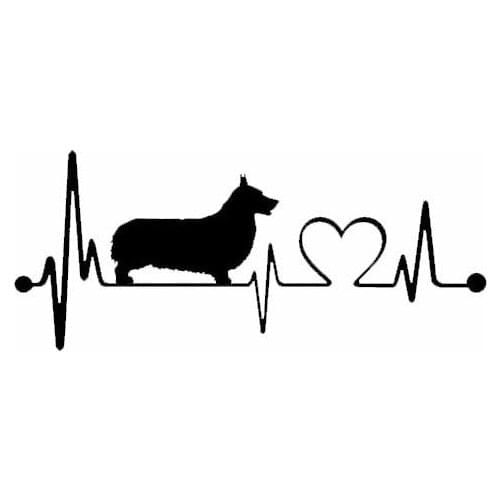 7.5"*3.25" Pembroke Welsh Corgi Heartbeat Lifeline Funny Vinyl Decal Sticker Car Stickers Window