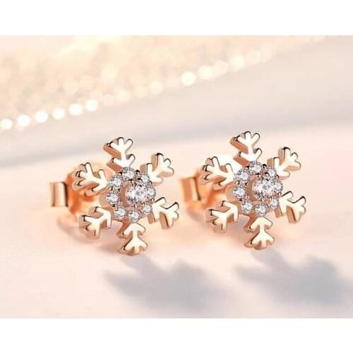 New Ladies Fashion Snowflake Silver Color Earrings High Quality Retro Flowers Cute Fashion Earrings Jewelry Engagement Gift