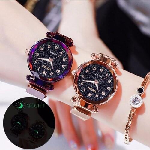 Women Magnet Buckle Starry Sky Luminous Watch Luxury MEIBO Ladies Stainless Steel Quartz Watch Relogio Feminino brand luxury