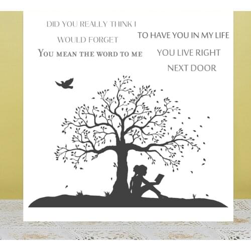 ZhuoAng Girl Under The Tree Clear Stamps/Silicone Transparent Seals for DIY scrapbooking photo album Clear Stamps