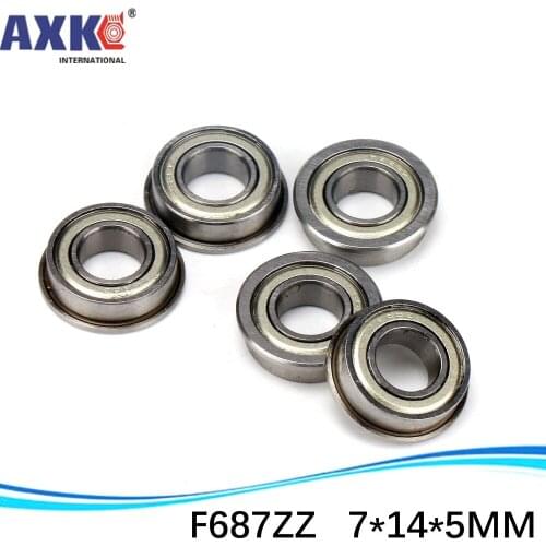 10pcs ABEC-5 Stainless steel flange bushing equipment bearing SF687zz SF687-zz SF687 SSF687ZZ 7*14*5*16*1mm