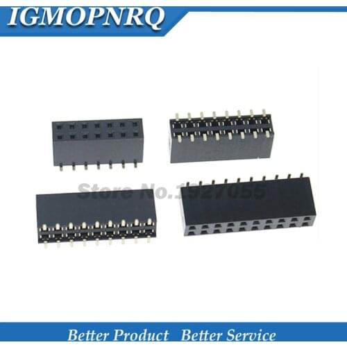 10PCS SMT 2.54mm Double Row Female PCB Board Pin Header socket Connector Pinheader 2 * 2/3/4/6/10 12 16 20 40Pin
