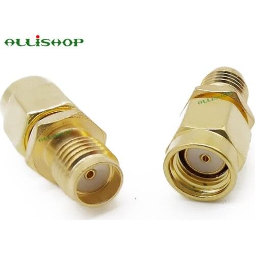 2Pcs RF SMA Adapter RP SMA Male to SMA Female Wire Terminal Copper Connector SMA Jack Goldplated Straight for Wireless Antenna