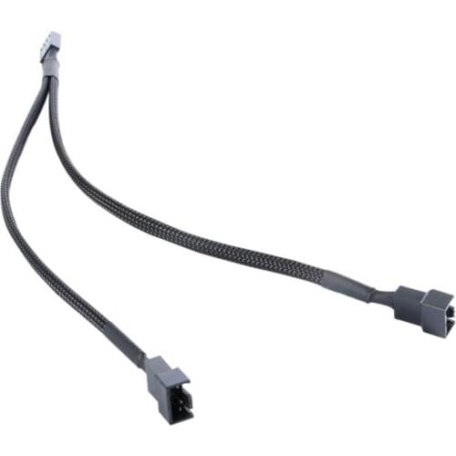 4Pin PWM To Dual PWM Computer Case Fan Power Sleeved Y-Splitter Adapter Cable PC Computer Case Fan Connect Wire