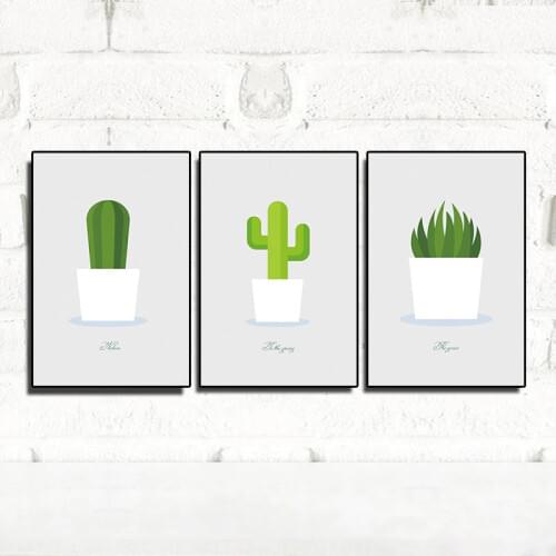 Watercolor Succulent Green Cactus Posters and Prints Canvas Painting Minimalist Nordic Style Baby Kids Room Kitchen Home Decor