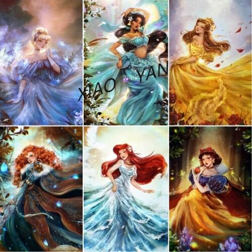 5D DIY Diamond Painting Princess Series Diamond Embroidery 3D Handicraft Home Decoration Disney