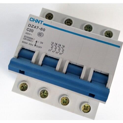 CHINT C45N Mini Circuit Breaker DZ47-60 4P C20A 400V MCB