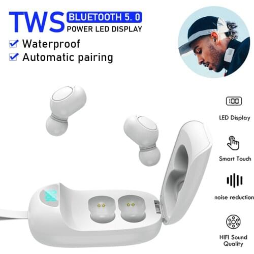 TWS Wireless Bluetooth Headphones Sweat Proof Earbuds Electricity Led Display Headsets Super Bass Stereo Headsets Mini