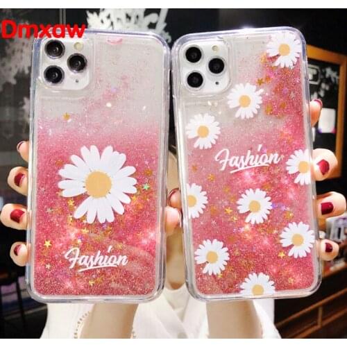Quicksand Phone Case For Xiaomi Mi CC9E CC9 A3 Lite 9 8 SE 8 Lite 8 Pro 6X 5X A2 Lite A1 Dynamic Liquid Back Cover Daisy Flower