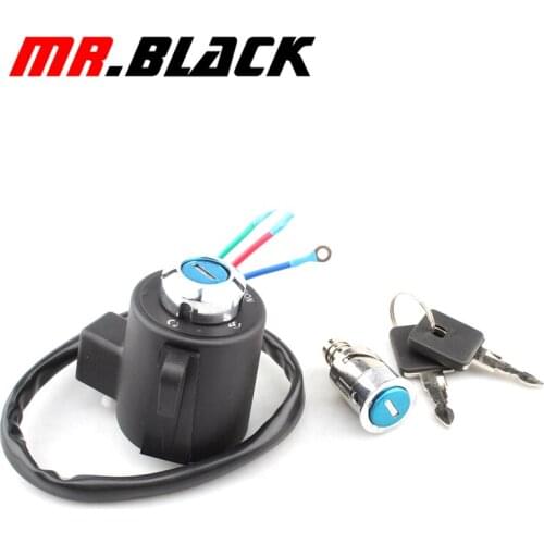 Black Motorcycle Ignition Switch Lock W/ Keys 3 Wire Aluminum Set For Harley Sportster 883 XL 883 1995-2001 2002 2003