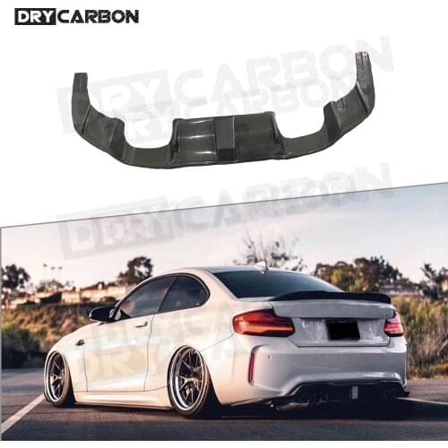 Dry Carbon Fiber Rear Diffuser With LED Lamp for BMW 2 Series F87 M2C Coupe 2 Door 2016 2017 2018 Bumper Lip Guard Car Styling