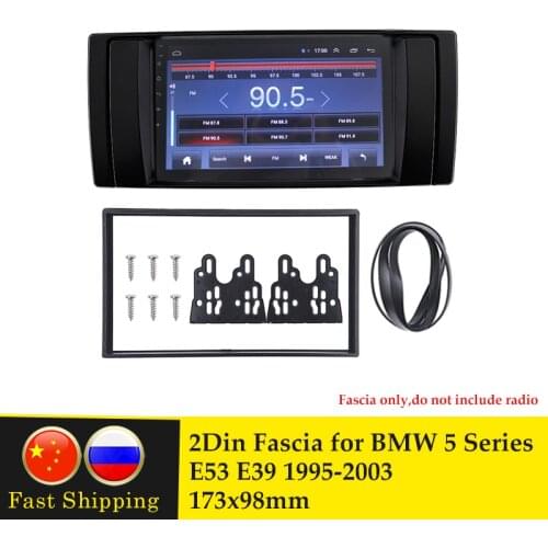 Double Din Radio Fascia for BMW 5 Series E53 E39 1995-2003 GPS DVD Player Stereo Panel Dash Mount Trim Kit Interface Bezel Frame