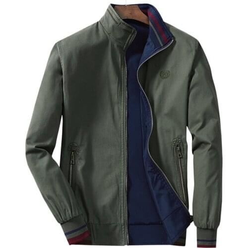 Reversible Jackets and Coats For Men Name Brand Clothing Outwear Plus Size 4XL Windbreaker Coats Mens Khaki Jackets Spring A611