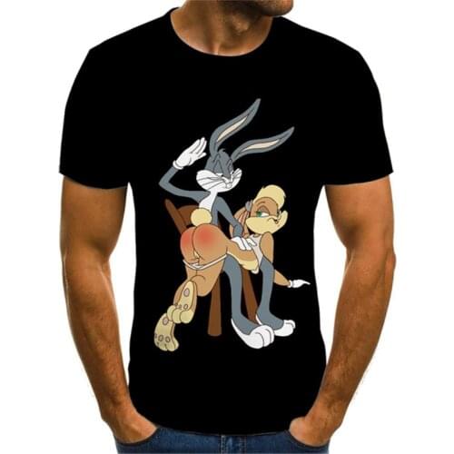 Cartoon Lola Bunny Rabbit Graphic T Shirts Tee Men Clothing Camisetas Tops Ropa Hombre Summer Streetwear Camisa Masculina Verano