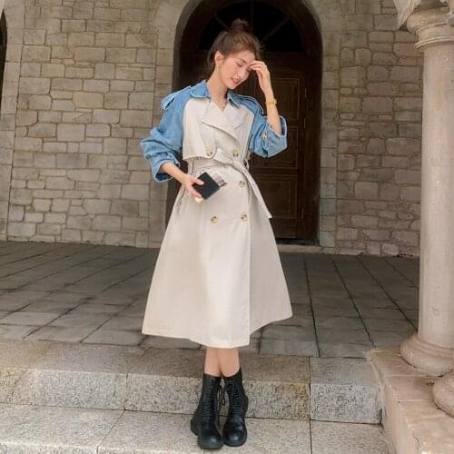GELITAYIN Women's Denim Trench Coats