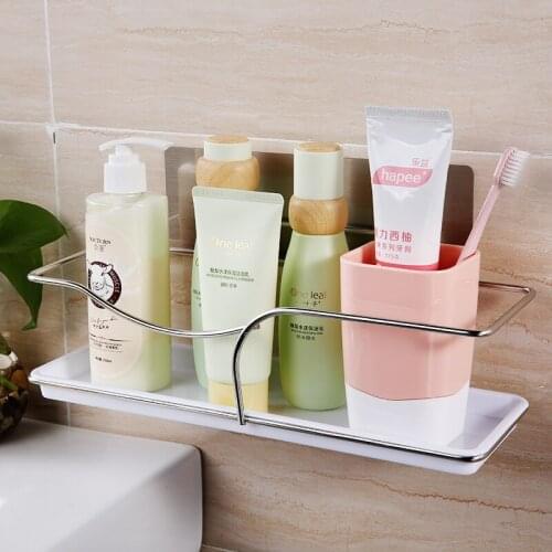 HS040 Bathroom Non mark stick stainless steel toilet frame storage rack 31*12*15cm