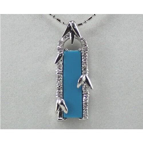 Exquisite Jewellery 18kgp blue Pendant & Necklace