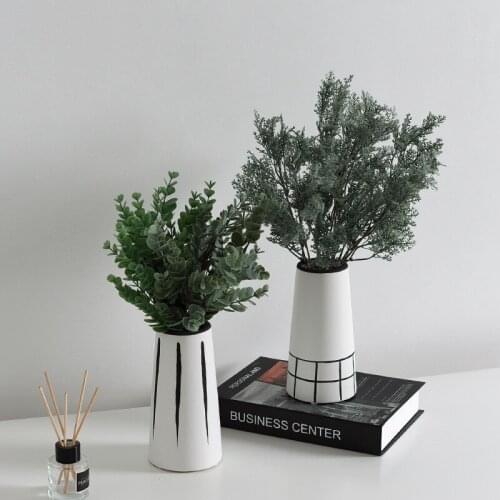 Nordic style black white ceramic vase home living room dining room desktop flower arrangement dried flower container decoration