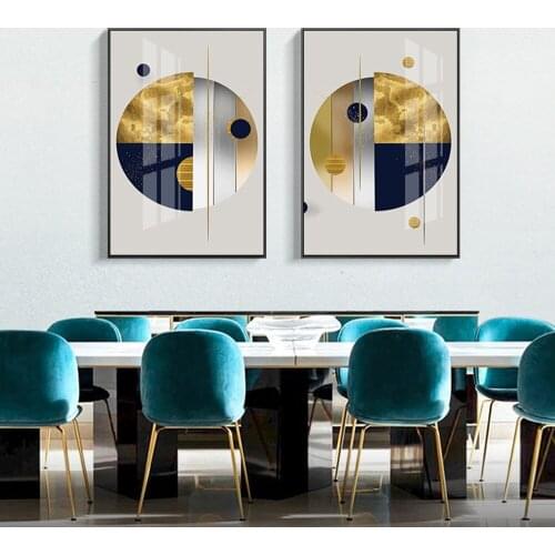 Colorful The Gold Foil Round Art Nordic Posters And Prints Wall Pictures For Bedroom Poster Creative Home Decoration