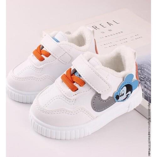 Autumn Winter Mickey Mouse Kids Shoes Baby Boys Girls Childrens Casual Sneakers Breathable Soft Anti-Slip Running Sports Shoes