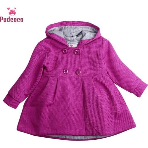 Autumn Winter Coat For Kids Children Baby Girl Toddler Warm Fleece Double-breasted Snow Jacket Suit Clothes Pink Red