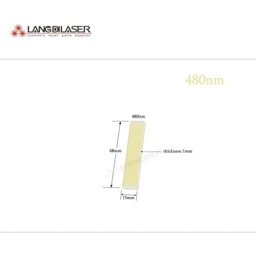 480nm IPL laser filter , size : 68*15*1mm , optic filter for IPL , freckle and facial blemish removal , laser optic filters