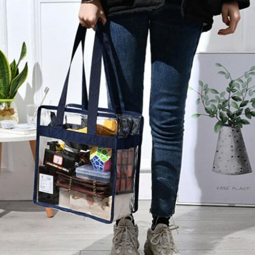 Hot Sale Women Clear Tote Vinyl Plastic PVC Shoulder Bag Beach Beauty Makeup Cosmetic Handbag