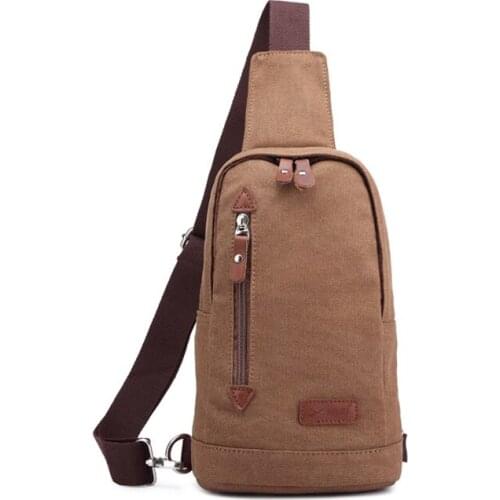 Male Chest Bag Canvas New Fashion Shoulder Bags Casual Multifunctional Satchel