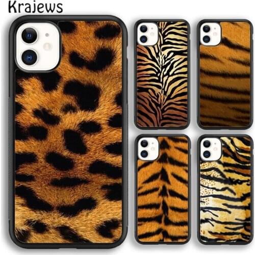 Krajews ANIMAL Tiger PRINT SKIN Soft Phone Case Cover For iPhone 5 SE 6s 7 8 plus X XR XS 11 12 pro max Samsung Galaxy S8 S9 S10