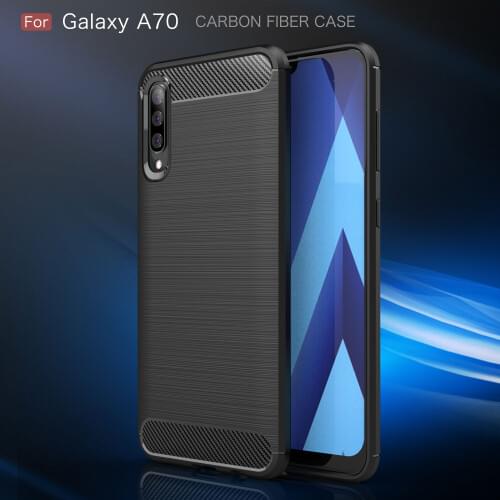 Kolpler soft case for Samsung Galaxy A50 case Carbon Fiber Texture soft TPU Silicone bumper ON back cover for A70 case