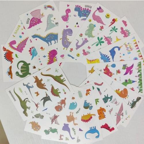 15pc Children Temporary Tatoo Sticker Waterproof Tattoo Cartoons Dinosaur Tyrannosaurus Pterodactyl Tattoos Hand Foot Tatouage