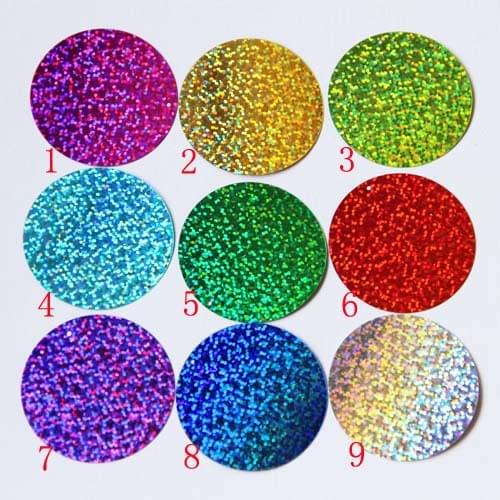 Wholesale 500g Large Round Sequins 50mm PVC Sequin Flat Round Paillette Hologram Sequins Side Hole 9 Laser Colors Available