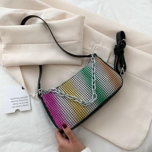 Bags for Women 2020 Sequin Chain Crossbody Bag Female Flap Sac A Main Femme Luxury Handbags Women Designer Zipper Bag Bolsos