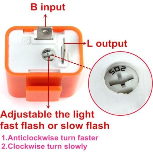LED Turns Relay 12V 2 Pin Adjustable LED Flasher Relay Motorcycle LED Turn Signal Flashing Adapter Moto Car Accessories