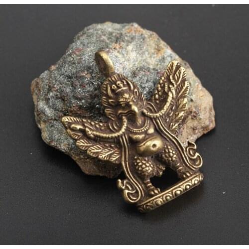 48 Mm High Tibetan Buddhist Vessel, Pure Copper Dapeng Golden-winged Bird Protecting Faga Louluo Pendant Key Fastener