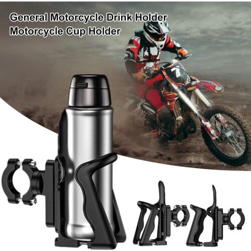 Universal Motorcycle Cup Holder Handlebar Water Bottle Holder Adjustable Aluminum Alloy Bottle Cage for ATV Dirt Bike