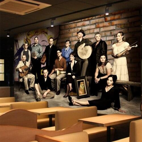 Vintage 3d Wallpaper Customize Band People Embossed Wall Paper Thicken Restaurant Study Kitchen Bedroom TV Background Bar Wall