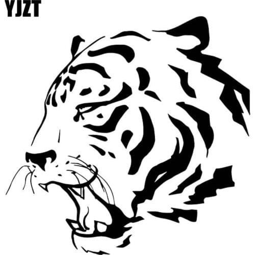 YJZT 17.7CM*17.2CM Tiger Head Originality Car Sticker Vinyl Decal Body Of Car Accessories Black/Silver C4-1131