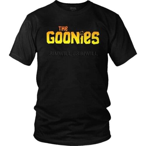 The Goonies Logo T Shirt Men Cotton T-shirts Streetwear Tshirt Short Sleeve Never Say Die Sloth Chunk Fratelli Skull Pirate Tee
