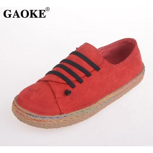 2021 Autumn Women Sneakers Oxford Shoes Flats Shoes Women Leather Suede Lace Up Boat Shoes Round Toe Flats Moccasins