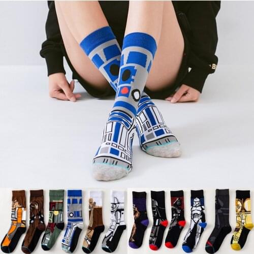 Star Wars Movie socks Master Yoda R2-D2 Cosplay Socks Wookiee Jedi Knight Novelty Mens Womens Socks Spring Autumn Winter