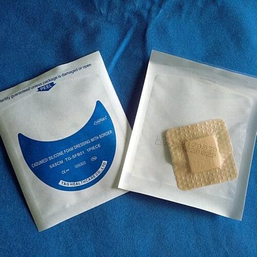 1pcs 5*5cm medical silica gel foam dressing sponge sponge elastic applicator wound meat sores liquid implants waterproof medical