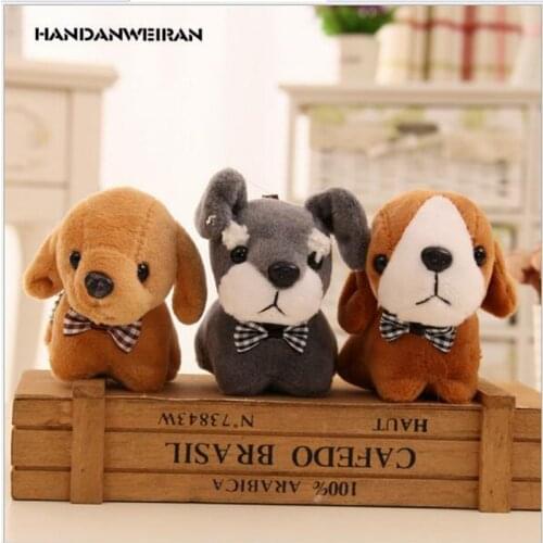 New 1Pcs 10cm cute puppy doll plush toy dog doll birthday gift Random Color