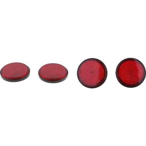 4pcs 2 Inch Round High Visibility Reflective Reflector for Motorcycles Motor ATV Bikes Dirt Bike - Red