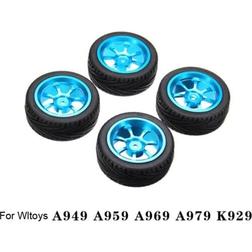 4PCS Trie Alloy Wheel Hub Tires 12mm Combiner/Adapter Tyre for RC Car 1/18 A949 A959 A969 A979 K929 Upgrade to 1/10