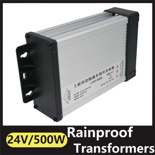 Power Supply Alimentation Transformer AC/DC 24V Switching Power Supply Source Adapter 500W Outdoor Rainproof