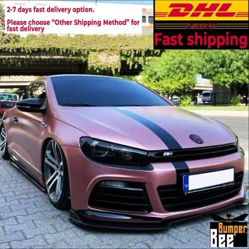 For Volkswagen VW Scirocco R 2009 2010 2011 2012 2013 2014 Accessories Car Front Bumper Lip 3 pcs Black Diffuser Body Kit Spoile